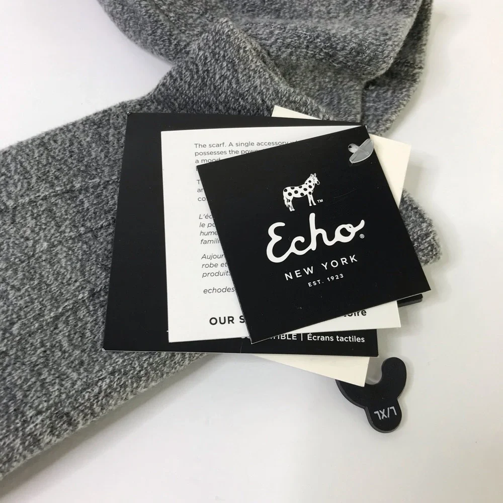 NORDSTROM ECHO New York Echo Touch Gray Heathered Gloves NEW Size L/XL